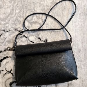 Black faux leather bag